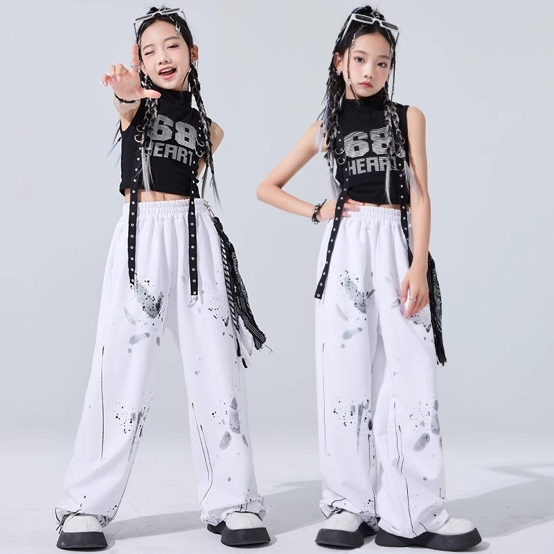 速发六一孩爵士舞服装街舞少演j服演出服嘻哈表儿套装潮azz舞蹈服