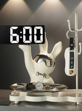 速发奶油风入面玄关收纳摆件创意兔桌家居子户装饰品乔迁新居礼品