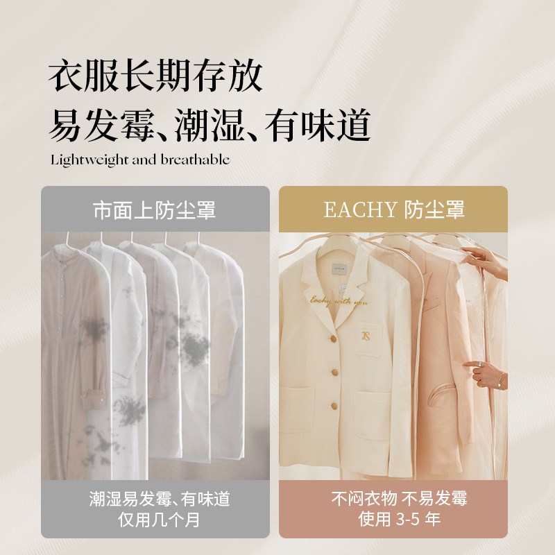 速发透气皮草貂皮衣服防尘挂罩衣袋挂式家用纱衣物套子防尘袋