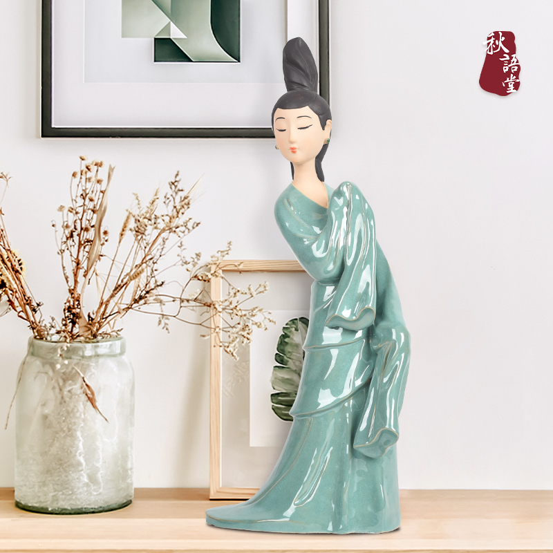 速发青绿腰摆件装中式客厅新饰品博古架摆设文创古风只物人此青绿