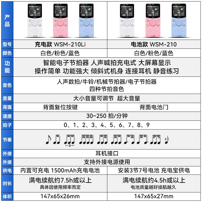 速发小天0W-21使电子节拍器钢琴专用节奏打拍器子他架吉鼓古筝通