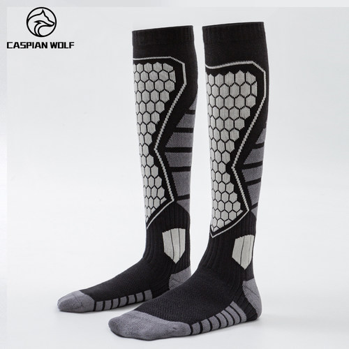 里海狼冬季滑雪袜保暖男女加厚户外徒步长筒运动袜登山冬季长雪袜