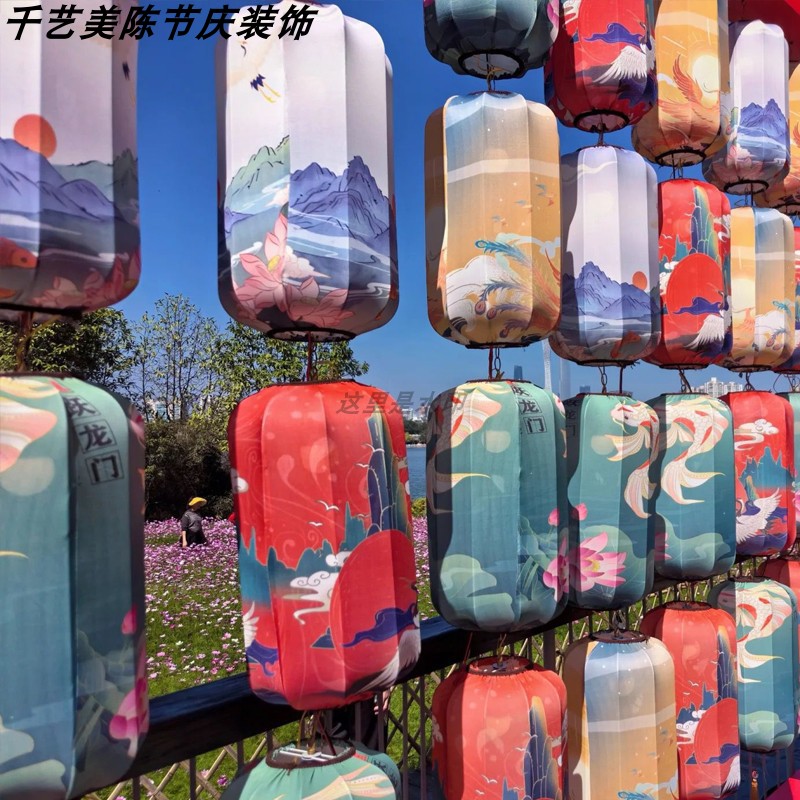 创意灯笼墙冬瓜新中式古风国潮