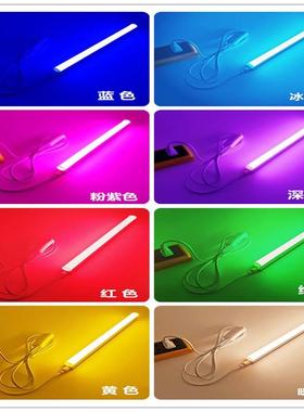 彩色t5t8led灯管红色蓝色绿色紫色红紫绿蓝光鱼缸一体化日光光管