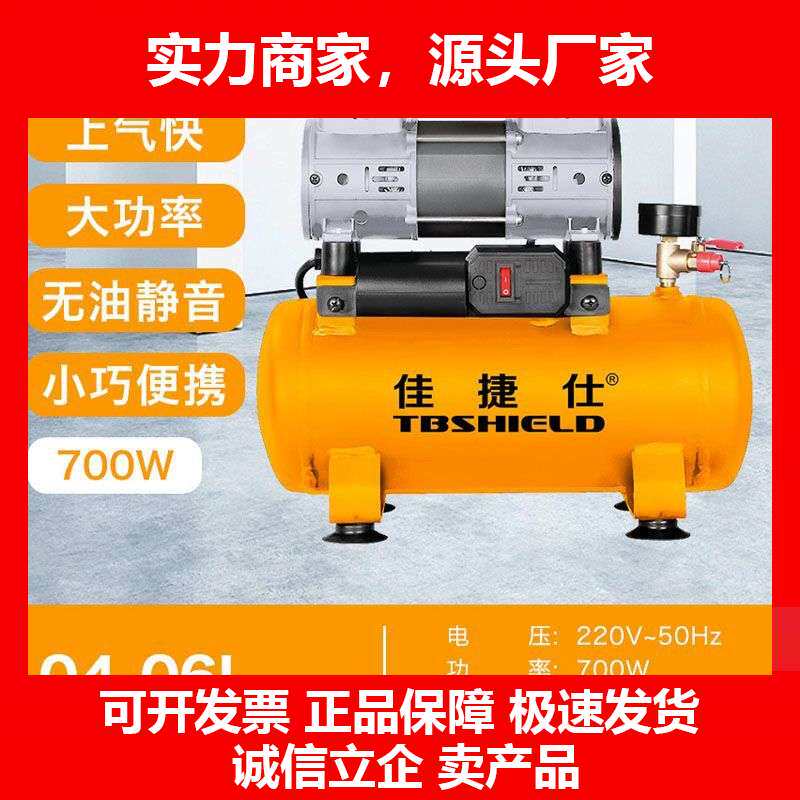 德国十大品牌空压机小型空气压缩机220V充气无油静音木工喷漆泵