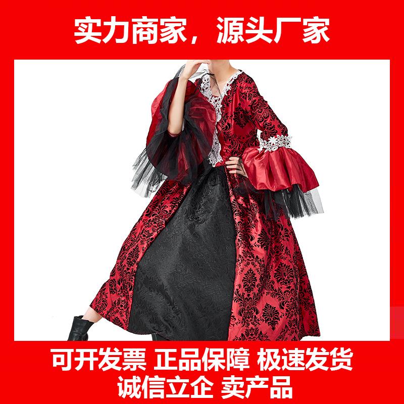 新款万圣节服装成人女吸血鬼化妆舞会装扮中世纪复古宫廷礼服裙哥
