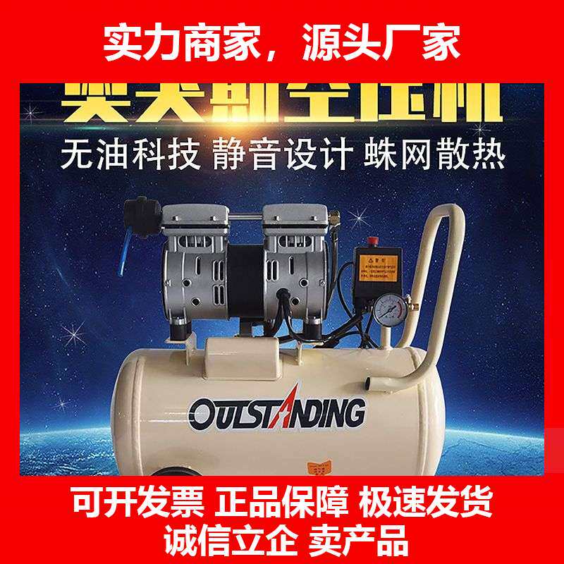 德国十大品牌气泵空压机小型空气压缩机充气无油静音220V木工喷漆