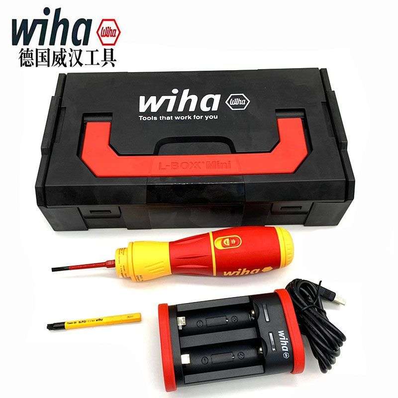 德国wiha威汉44318speedE2绝缘电助力螺丝刀7件套装绝缘电动起子