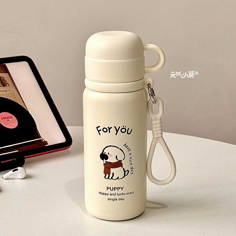 韩系简约小众学生不撞款吸管水杯ins女生高颜值不锈钢三饮保温杯