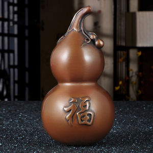 紫铜福禄寿葫芦摆件一套招财风水