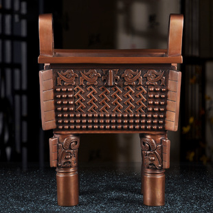 紫铜父戊方鼎摆件鼎盛千秋诚信一言九鼎铜鼎家居客厅玄关装饰品