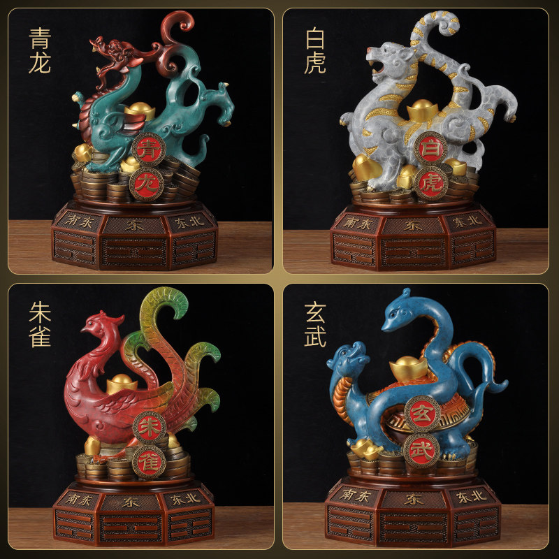 彩铜四大神兽摆件大号青龙白虎玄