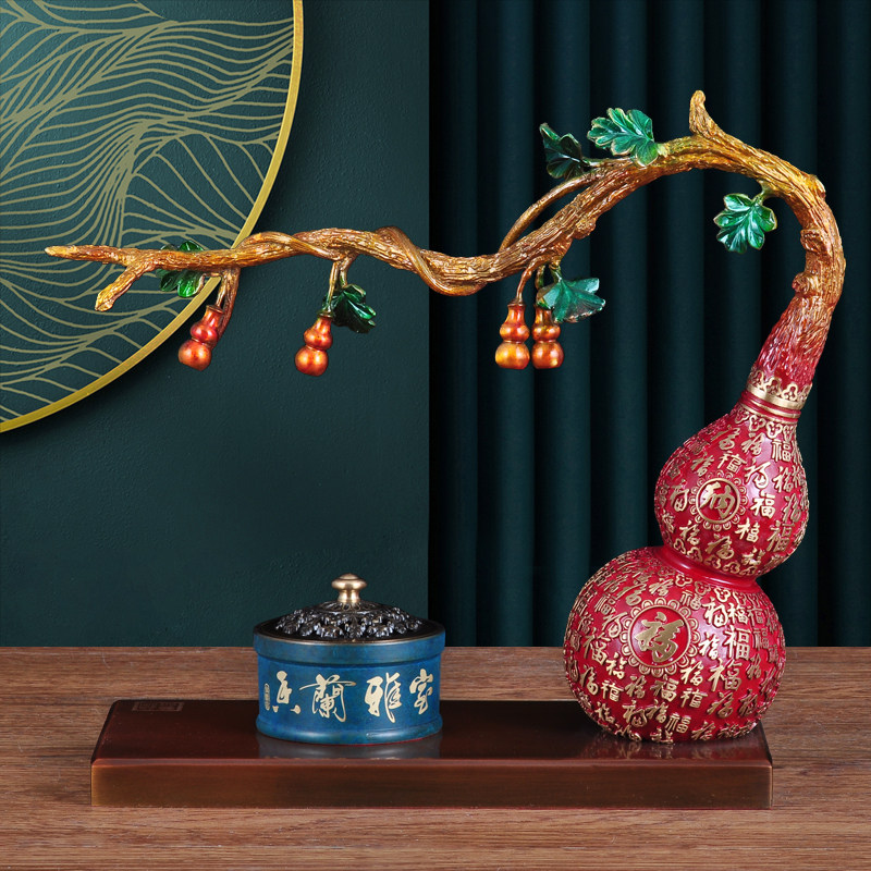 彩铜百福葫芦摆件香薰炉吉祥福禄家居客厅玄关装饰品乔迁新居礼品,家居饰品,桌面摆件,淘宝优惠券,粉丝福利购,淘宝优惠卷