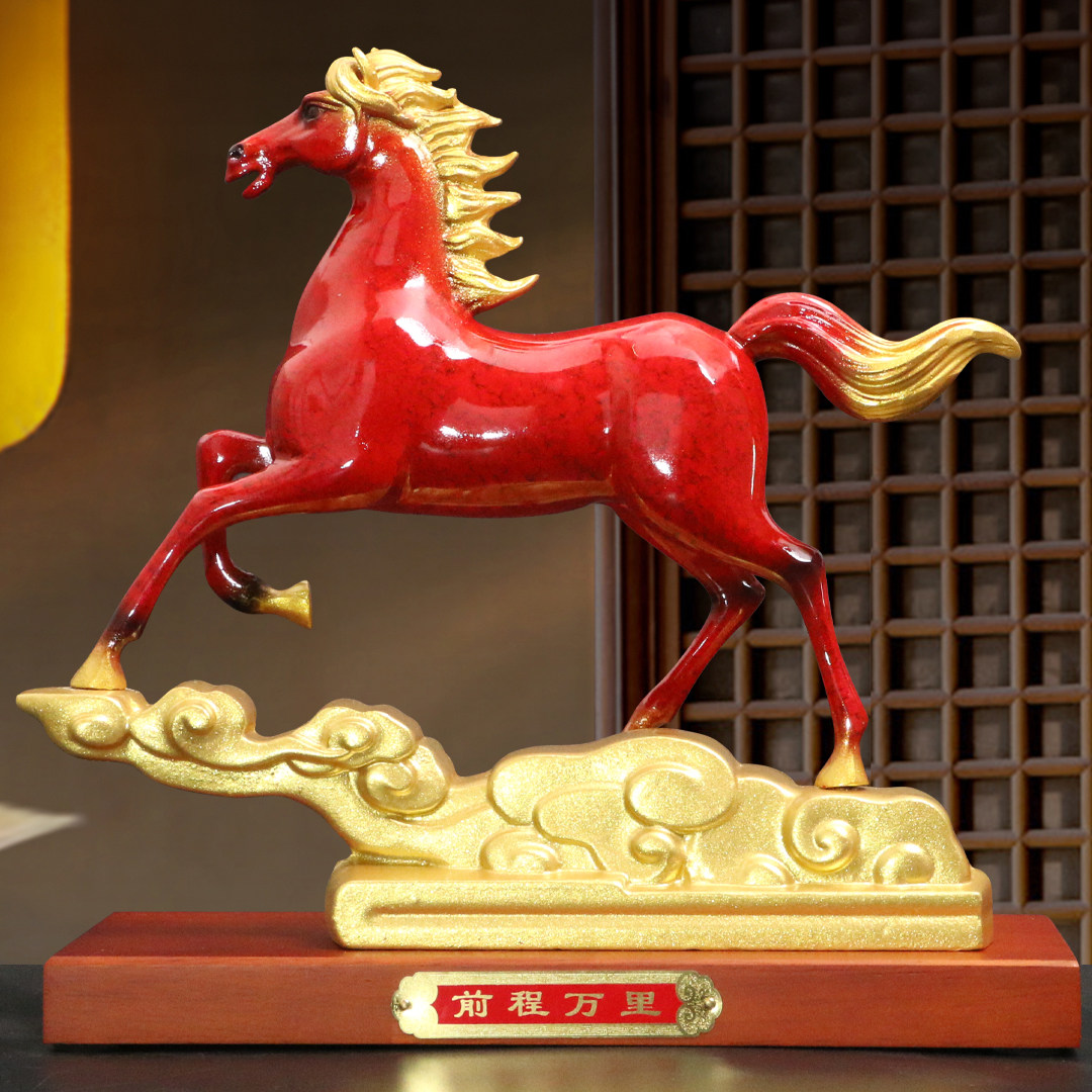铜马到成功招财马摆件生肖马前程万里家居客厅书房办公室装饰品