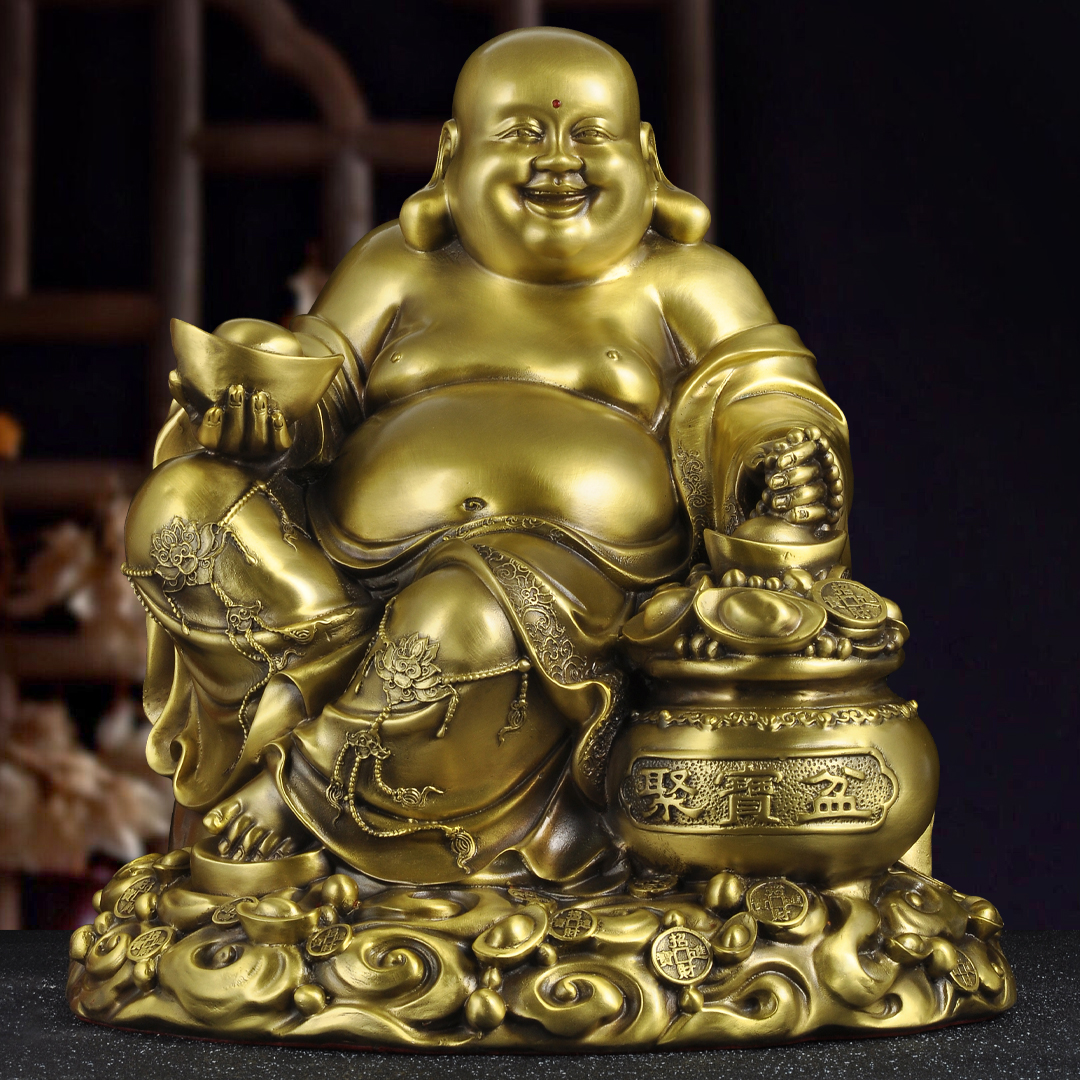 黄铜弥勒佛摆件招财大肚笑佛