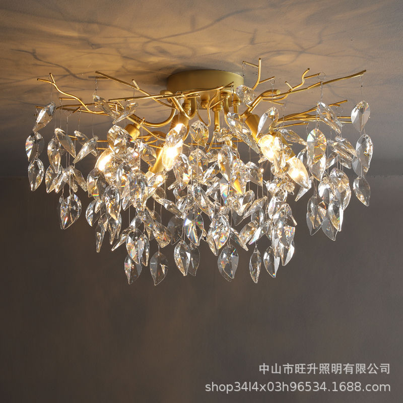 后现代水晶灯轻奢客厅主卧法式样板间欧式餐厅卧室乡村美式吸顶灯