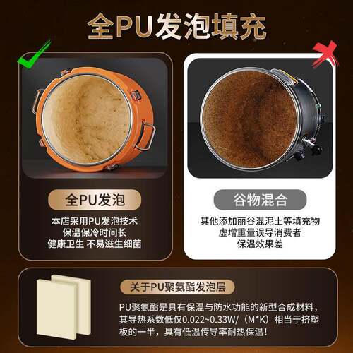 304不锈餐钢超厚保温桶商用摊凉粉冰块堂配汤桶摆CIM大容食量大饭