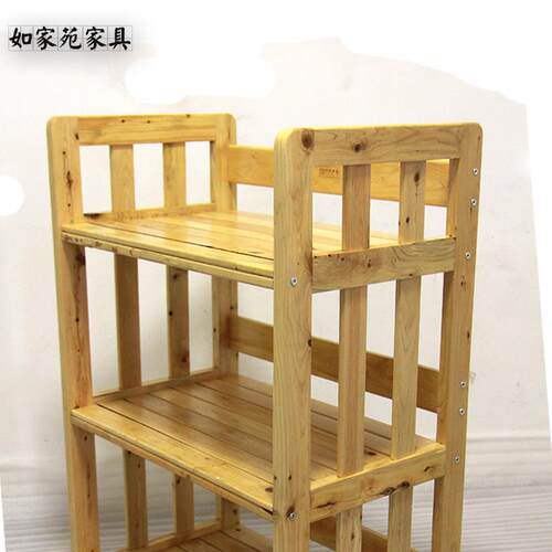 全实置物架微房波炉子架厨家用柏木三层四层落地烤箱用.089978具