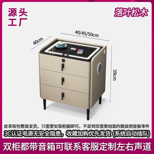 智能床床CY001-1头实木现代网红简柜约多功轻奢无线充电指纹锁卧