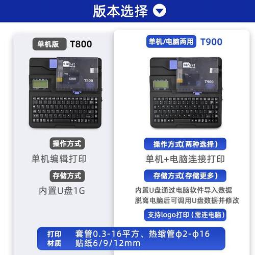 线号机T800/T900热缩打印机号码管打码机套管印字机