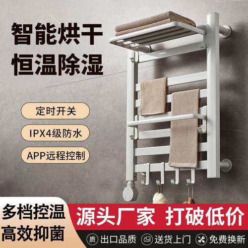 能热毛巾架子家用卫生间加免打孔加热烘干智浴室置LVC物架电子壁