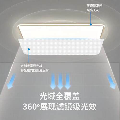 超薄吸顶灯简约现代用客家厅001镇灯长方中形超亮护眼灯大气山古