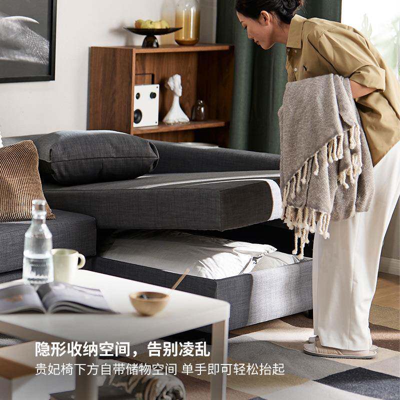 IKEA0000转带角沙发床物坐两用客卧厅简约多功能储折叠床