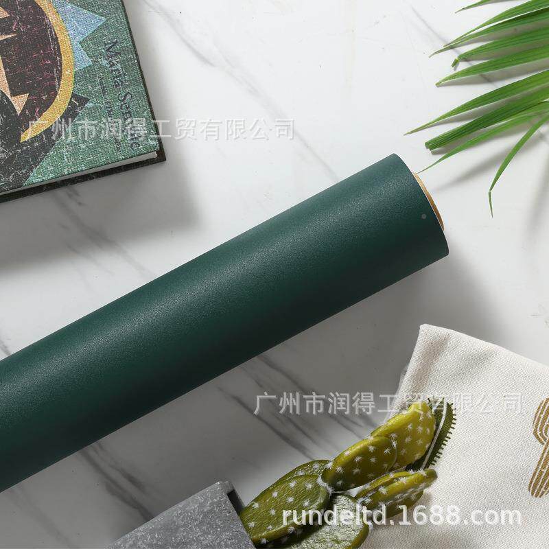 绿色系复古墨加厚防水PVC墙自粘纸背景卧室绿家具新橱柜翻壁668纸