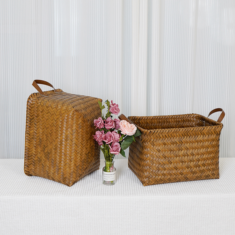 0084手工编织k收纳筐脏衣篮耐用不发霉不怕潮客厅浴室衣柜实用收