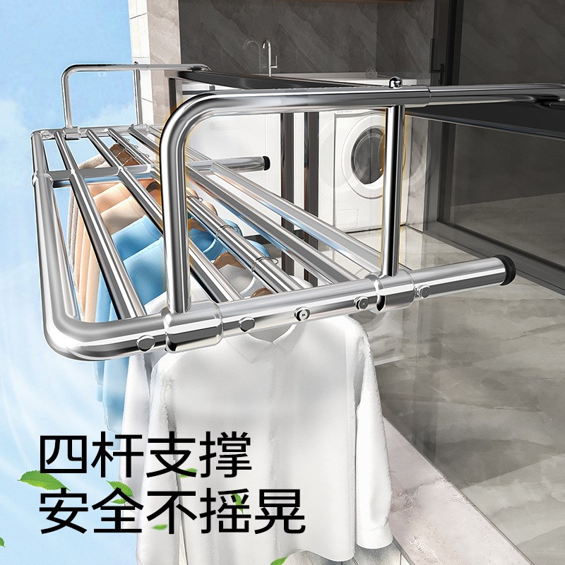 阳台晾衣神器防盗网o窗户护栏杆晾衣架挂室外家用挂钩凉晒鞋置物