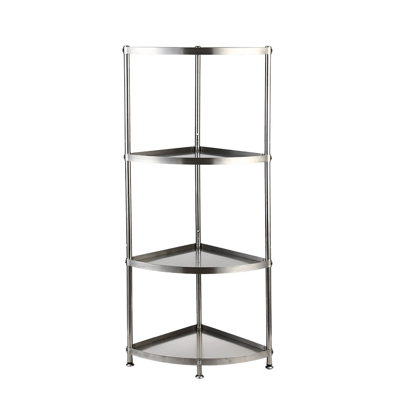 304不锈钢浴室l卫生间置物架落地层架转角厕所洗澡间三角脸盆架子