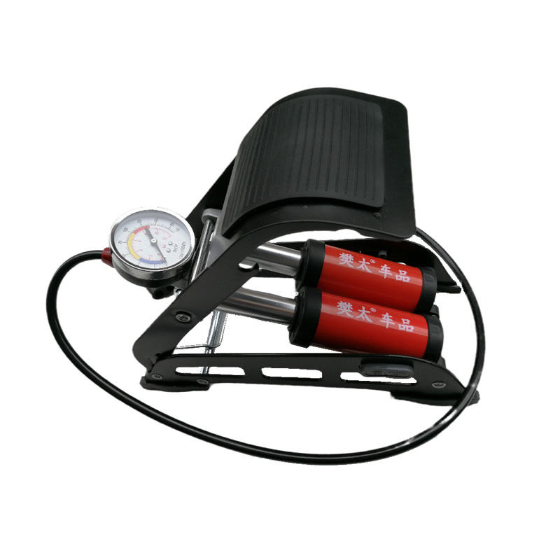 新款车载充气泵高压脚踏便携式汽车轮胎L脚踩双缸小轿车用打气筒