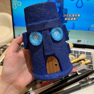 免打孔可爱章g鱼哥牙刷架 石屋牙刷筒防水防潮 桌面水平化妆刷收