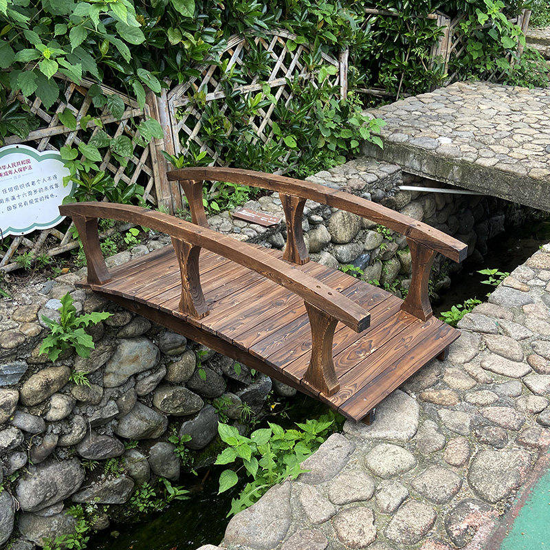 景观小木桥户外防腐m木拱桥庭院景区七夕鹊桥实木田园复古装饰木