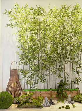 仿真竹子室内装饰假竹子隔断y挡墙绿植盆栽摆件大型植物室外盆景