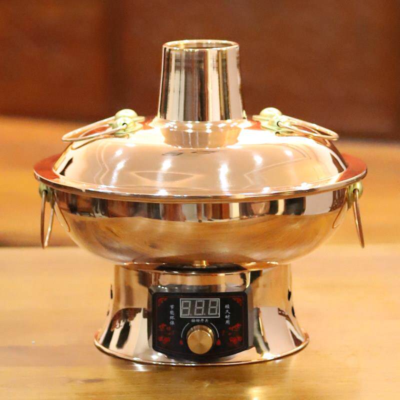 铜火锅纯紫铜电碳两用加厚纯铜老式锅老北京鸳鸯铜锅商用插电家用