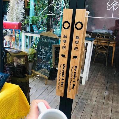 定制玻璃门拉手中式雕刻实木大门酒店原木把手拉手大拉手订做LOGO