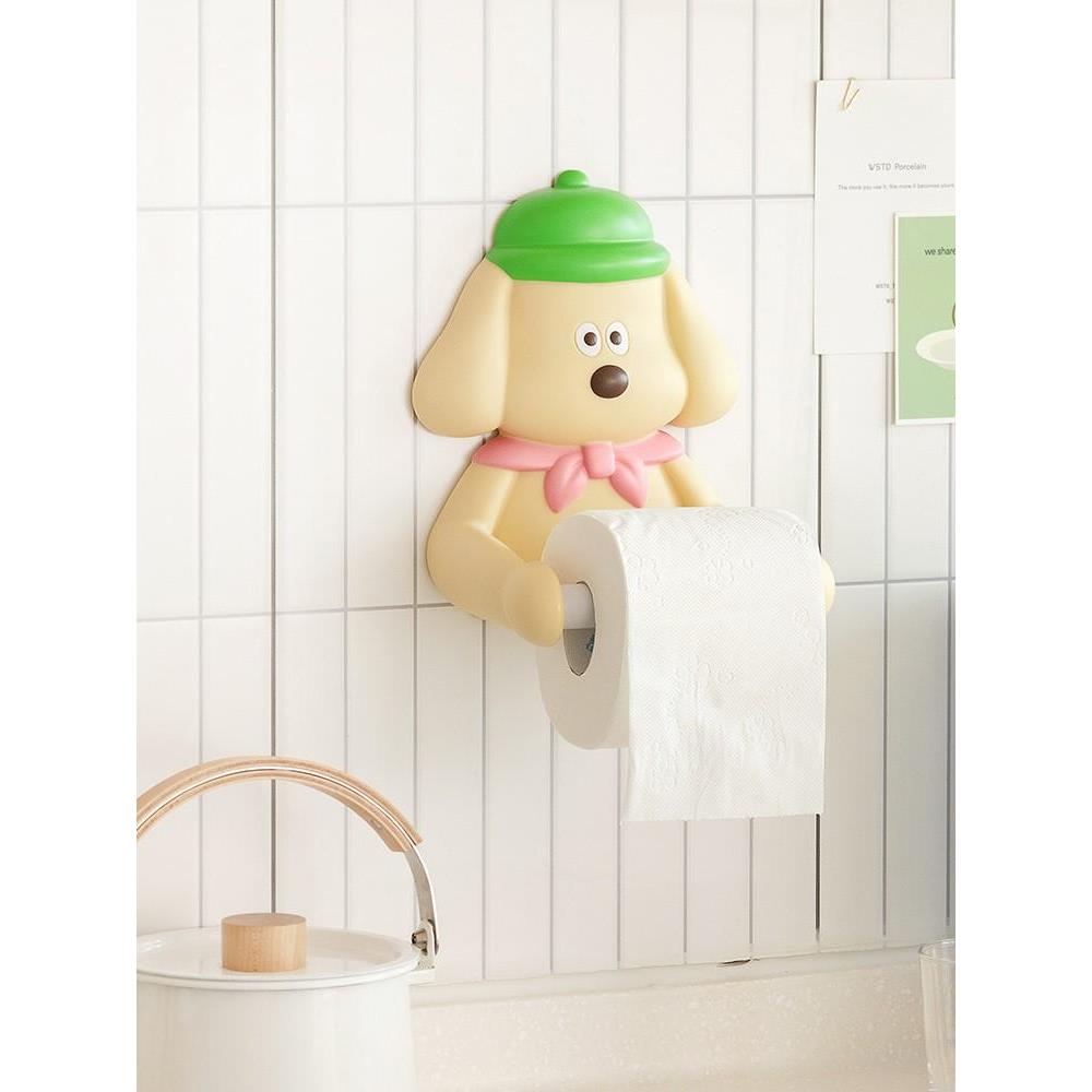 韩国romane可爱立体狗狗纸巾架卫生间厨房免打孔创意卷筒纸收纳架