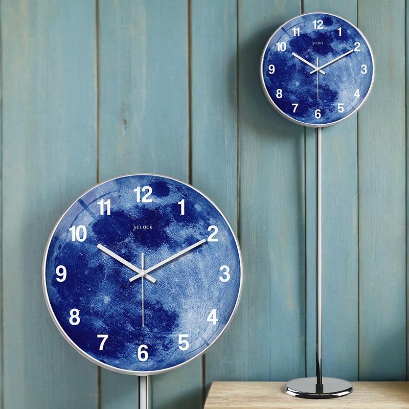 立式钟客厅 星空月球夜光数字落地钟静音轻奢大气站地钟表北欧