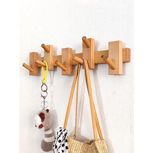 实木衣帽钩墙上木质衣服挂钩入户进门墙壁挂衣架玄关卧室装饰挂架