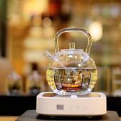 弘建茶器耐热玻璃球烧水壶 煮茶壶可用电陶炉加热搭配双盖1300ml
