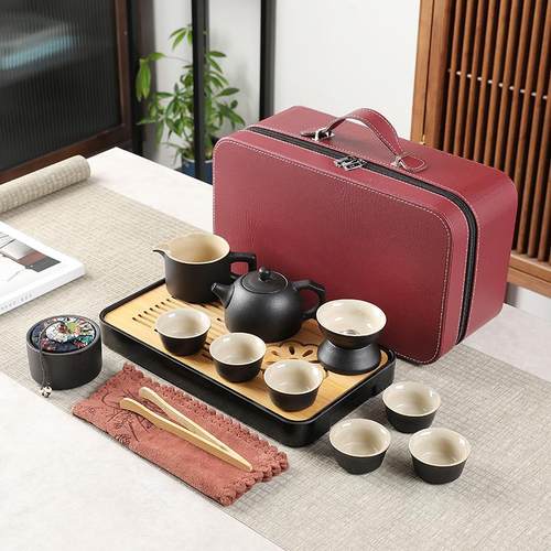 户外便携式旅行功夫茶具套装旅游泡茶壶公司年会活动礼品定制logo