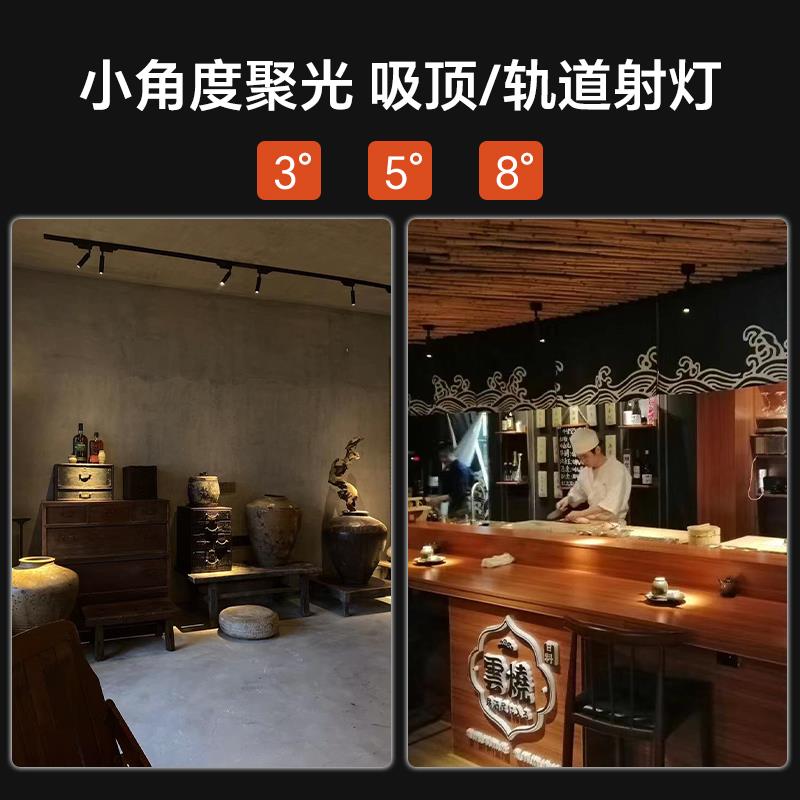 智能调光聚光小射灯 酒吧清吧轨道磁吸聚焦氛围灯语音遥控手机APP