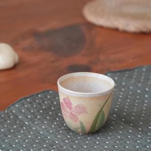 景德镇陶瓷手绘莺尾花窑变主人杯单杯女个人专用品茗杯功夫茶具