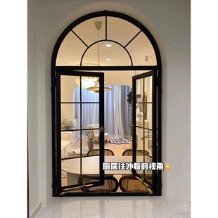 上海老钢窗 法式拱形窗 老洋房别墅复古窗 弧形老式窗户 铁艺门窗
