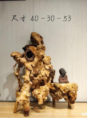 木雕木客枯18183木风化鱼木缸厅木摆件头根雕自然玄关沉造景家居