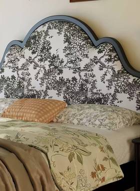 现代简约古风法式复人古实木床黑色1.5美NGH式双床.8主高箱储1物