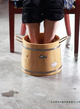 香柏木木泡脚桶质2脚5CM高泡脚木桶家61648用泡盆足浴桶大洗脚桶