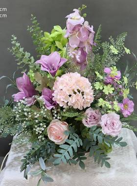 新婚庆森系路YPK引花款盆花婚婚橱礼绿白花球花窗订美陈摆件