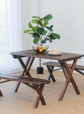 3Y户木外桌椅实木外露台组合休闲F76ST755椅庭墅院别室阳台花园折